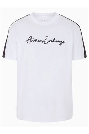 T-shirt Armani Sustainability Values dalla vestibilità regolare in jersey di cotone organico con scritta logo ARMANI EXCHANGE | T-Shirt | 6RZTLM ZJ8EZ1100